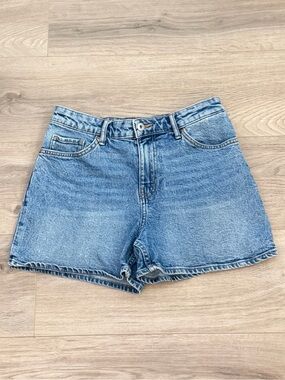 Light Blue Denim High-Rise Jean Shorts